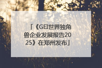 《GEI世界独角兽企业发展报告2025》在郑州发布