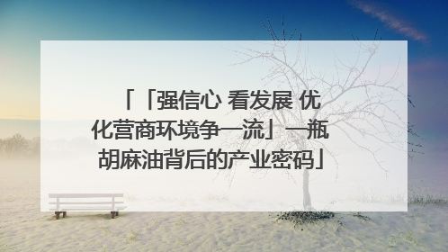 「强信心 看发展 优化营商环境争一流」一瓶胡麻油背后的产业密码