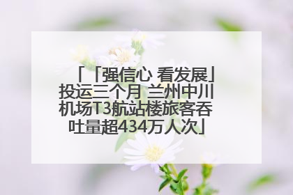 「强信心 看发展」投运三个月 兰州中川机场T3航站楼旅客吞吐量超434万人次