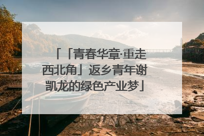 「青春华章·重走西北角」返乡青年谢凯龙的绿色产业梦