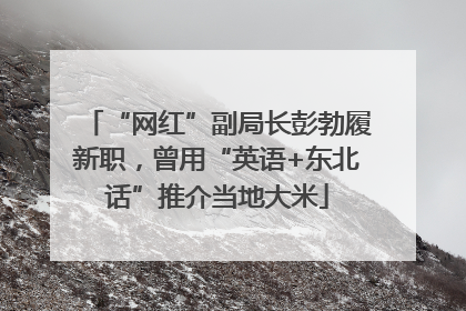 “网红”副局长彭勃履新职，曾用“英语+东北话”推介当地大米