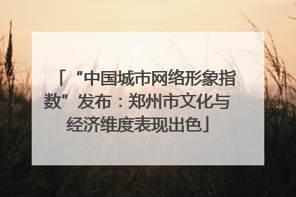 “中国城市网络形象指数”发布：郑州市文化与经济维度表现出色