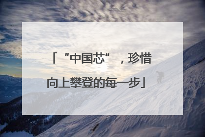 “中国芯”，珍惜向上攀登的每一步