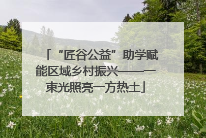 “匠谷公益”助学赋能区域乡村振兴——一束光照亮一方热土