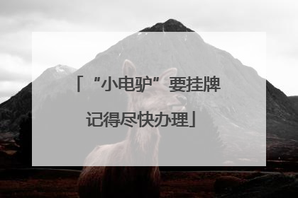“小电驴”要挂牌 记得尽快办理