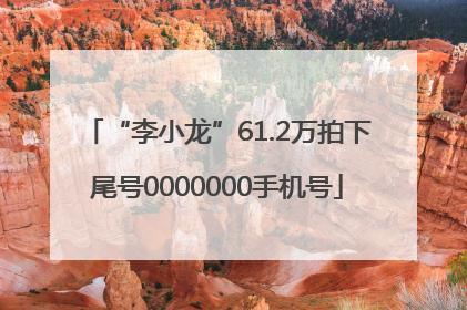 “李小龙”61.2万拍下尾号0000000手机号