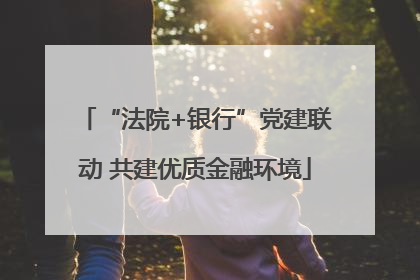 “法院+银行”党建联动 共建优质金融环境