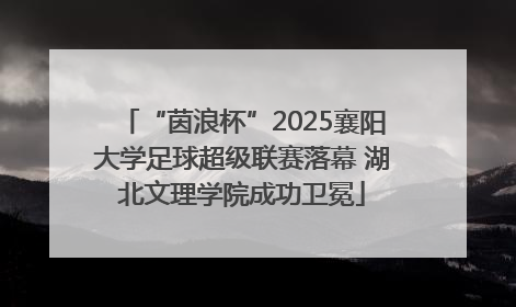 “茵浪杯”2025襄阳大学足球超级联赛落幕 湖北文理学院成功卫冕