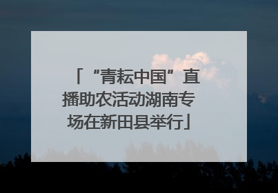 “青耘中国”直播助农活动湖南专场在新田县举行