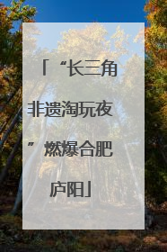 “长三角非遗淘玩夜”燃爆合肥庐阳