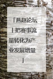 燕赵论坛丨把赛事流量转化为产业发展增量