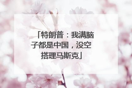 特朗普：我满脑子都是中国，没空搭理马斯克