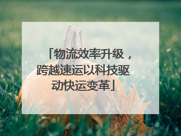 物流效率升级，跨越速运以科技驱动快运变革