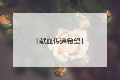 献血传递希望