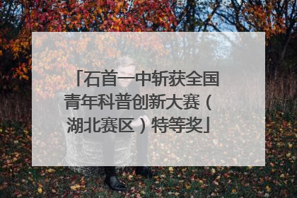 石首一中斩获全国青年科普创新大赛（湖北赛区）特等奖