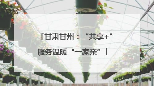 甘肃甘州：“共享+”服务温暖“一家亲”