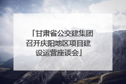 甘肃省公交建集团召开庆阳地区项目建设运营座谈会