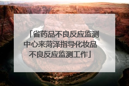 省药品不良反应监测中心来菏泽指导化妆品不良反应监测工作