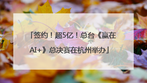 签约！超5亿！总台《赢在AI+》总决赛在杭州举办