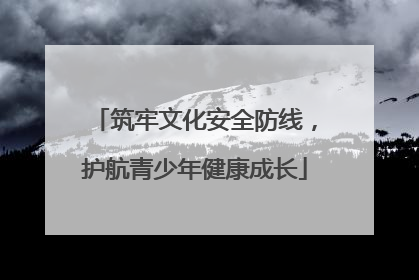 筑牢文化安全防线，护航青少年健康成长