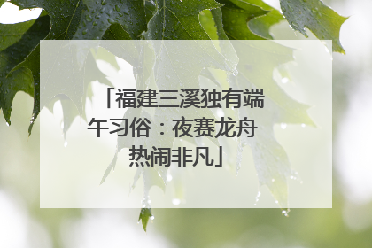 福建三溪独有端午习俗：夜赛龙舟 热闹非凡