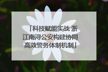 科技赋能实战 浙江南浔公安构建协同高效警务体制机制