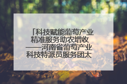 科技赋能葡萄产业 精准服务助农增收——河南省葡萄产业科技特派员服务团太康县科技服务纪实