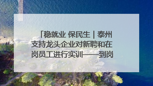 稳就业 保民生｜泰州支持龙头企业对新聘和在岗员工进行实训——到岗就能用 用了就见效