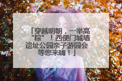 穿越明朝，一举高“粽”！西便门城墙遗址公园亲子游园会等您来嗨！