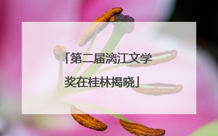 第二届漓江文学奖在桂林揭晓
