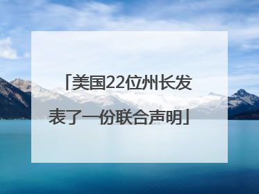美国22位州长发表了一份联合声明