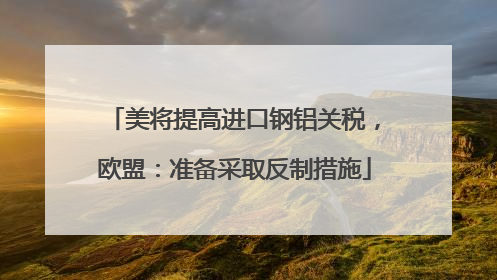 美将提高进口钢铝关税，欧盟：准备采取反制措施