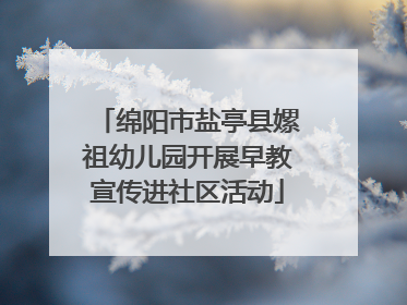 绵阳市盐亭县嫘祖幼儿园开展早教宣传进社区活动