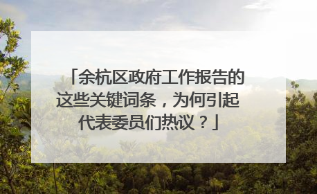 余杭区政府工作报告的这些关键词条，为何引起代表委员们热议？