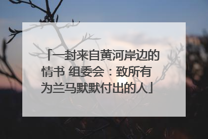 一封来自黄河岸边的情书 组委会：致所有为兰马默默付出的人