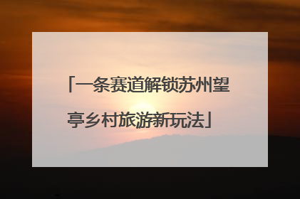 一条赛道解锁苏州望亭乡村旅游新玩法