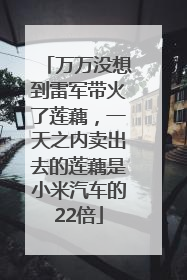 万万没想到雷军带火了莲藕，一天之内卖出去的莲藕是小米汽车的22倍