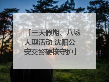 三天假期、八场大型活动 沈阳公安交警硬核守护
