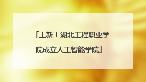 上新！湖北工程职业学院成立人工智能学院