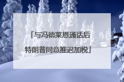 与冯德莱恩通话后 特朗普同意推迟加税