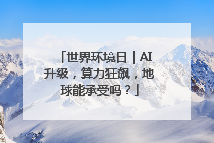 世界环境日｜AI升级，算力狂飙，地球能承受吗？