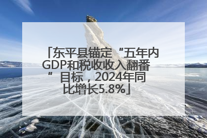 东平县锚定“五年内GDP和税收收入翻番”目标，2024年同比增长5.8%