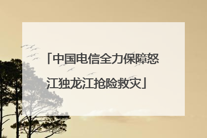中国电信全力保障怒江独龙江抢险救灾