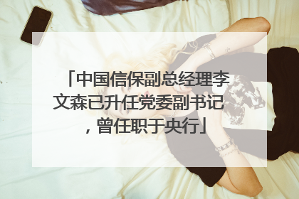 中国信保副总经理李文森已升任党委副书记，曾任职于央行