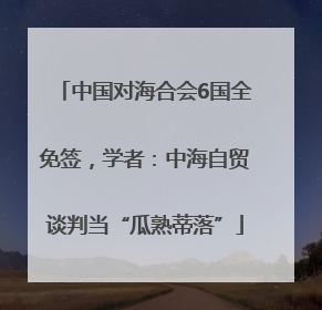 中国对海合会6国全免签，学者：中海自贸谈判当“瓜熟蒂落”
