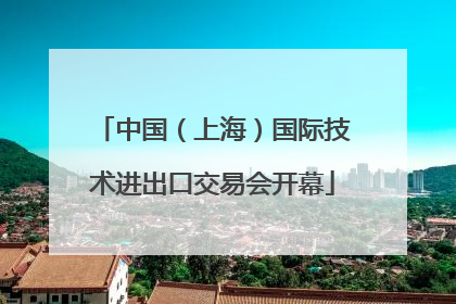 中国（上海）国际技术进出口交易会开幕