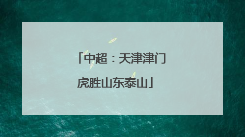 中超：天津津门虎胜山东泰山