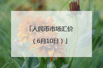 人民币市场汇价（6月10日）