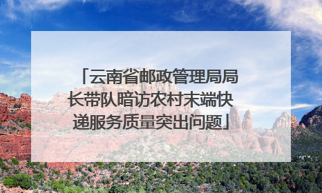 云南省邮政管理局局长带队暗访农村末端快递服务质量突出问题