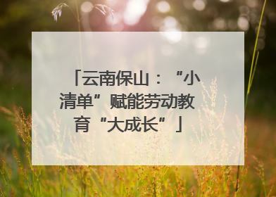 云南保山：“小清单”赋能劳动教育“大成长”